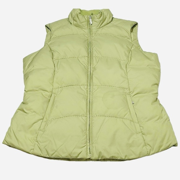 Eddie Bauer Goose Down Vest, Size M Tall, Light Apple Green - Picture 1 of 9